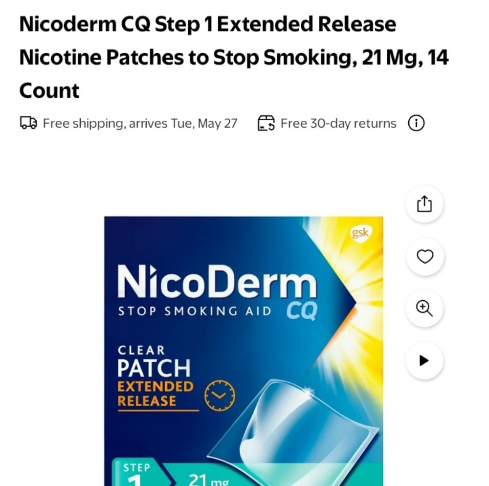 Nicoderm CQ Nicotine Patches 21 Mg